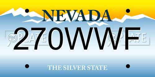 270WWF Nevada License Plate