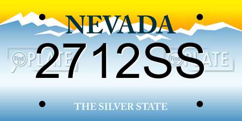 2712SS Nevada License Plate