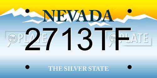 2713TF Nevada License Plate