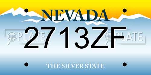 2713ZF Nevada License Plate