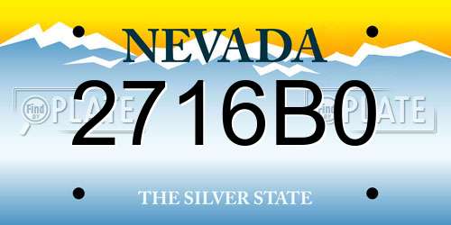 2716B0 Nevada License Plate