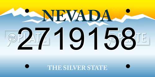 2719158 Nevada License Plate