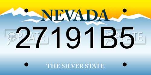 27191B5 Nevada License Plate