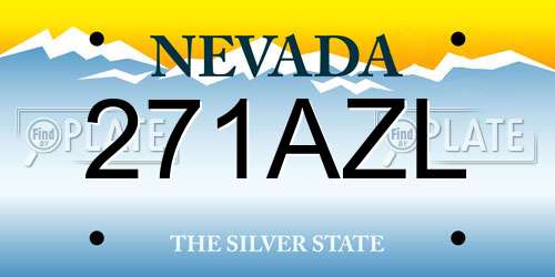 271AZL Nevada License Plate