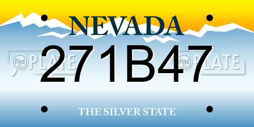 271B47 Nevada License Plate