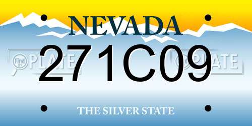 271C09 Nevada License Plate
