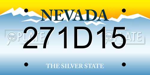 271D15 Nevada License Plate