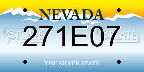 271E07 Nevada License Plate