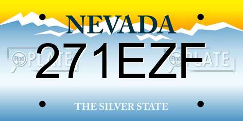 271EZF Nevada License Plate