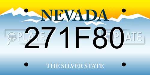 271F80 Nevada License Plate