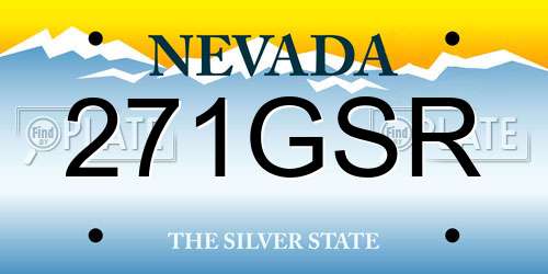 271GSR Nevada License Plate
