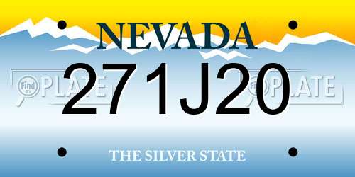 271J20 Nevada License Plate