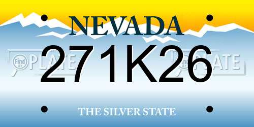 271K26 Nevada License Plate