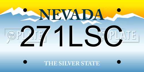 271LSC Nevada License Plate