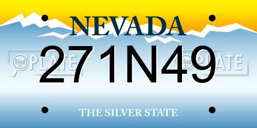 271N49 Nevada License Plate