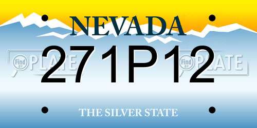 271P12 Nevada License Plate