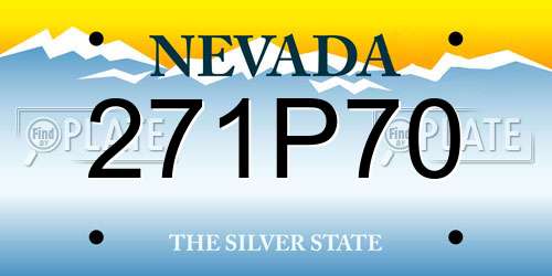 271P70 Nevada License Plate