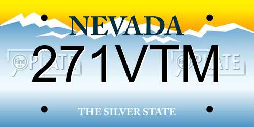 271VTM Nevada License Plate