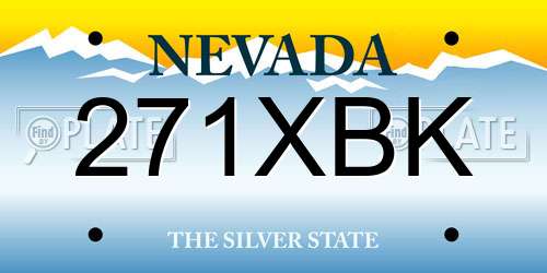 271XBK Nevada License Plate