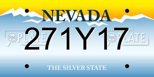 271Y17 Nevada License Plate