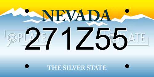 271Z55 Nevada License Plate