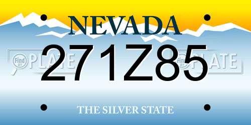 271Z85 Nevada License Plate