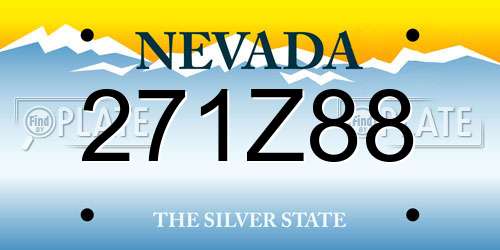 271Z88 Nevada License Plate