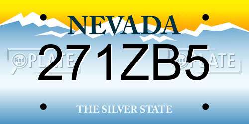 271ZB5 Nevada License Plate