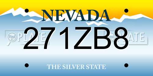 271ZB8 Nevada License Plate