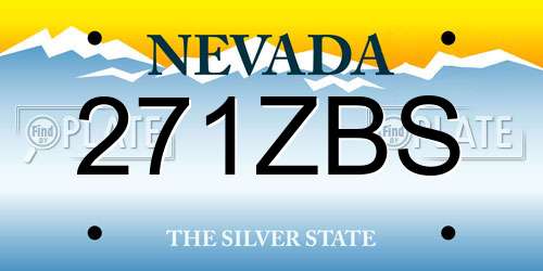 271ZBS Nevada License Plate