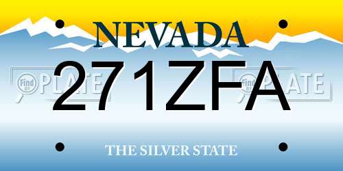 271ZFA Nevada License Plate
