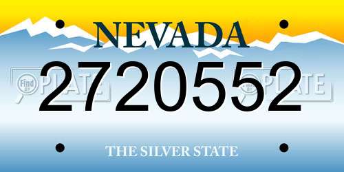 2720552 Nevada License Plate