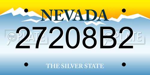 27208B2 Nevada License Plate