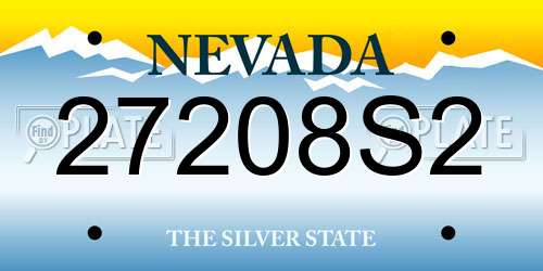 27208S2 Nevada License Plate