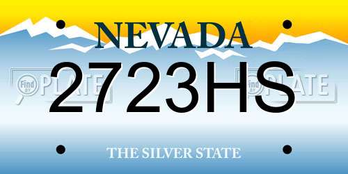 2723HS Nevada License Plate