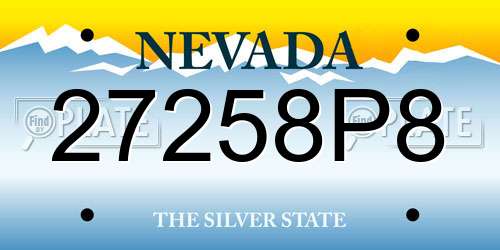 27258P8 Nevada License Plate