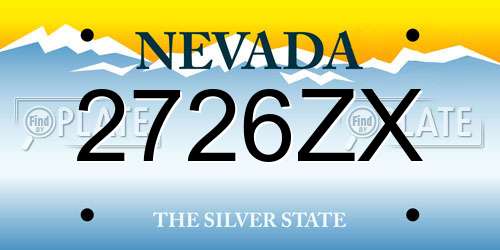 2726ZX Nevada License Plate