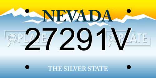 27291V Nevada License Plate