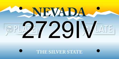 2729IV Nevada License Plate