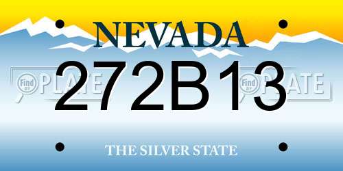 272B13 Nevada License Plate