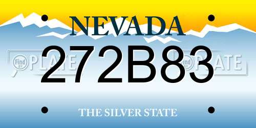 272B83 Nevada License Plate