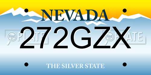 272GZX Nevada License Plate