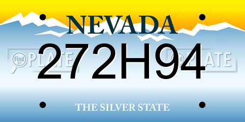 272H94 Nevada License Plate