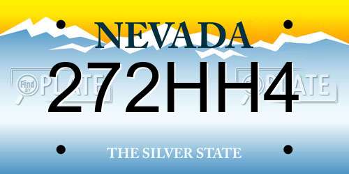 272HH4 Nevada License Plate