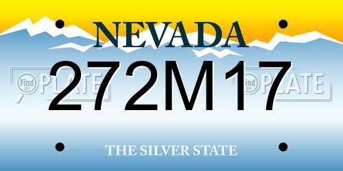 272M17 Nevada License Plate