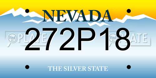 272P18 Nevada License Plate