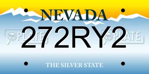 272RY2 Nevada License Plate