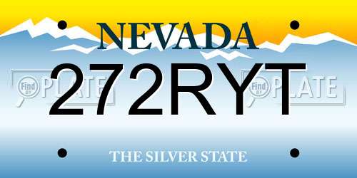 272RYT Nevada License Plate