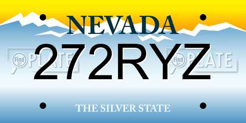 272RYZ Nevada License Plate