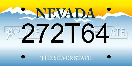 272T64 Nevada License Plate